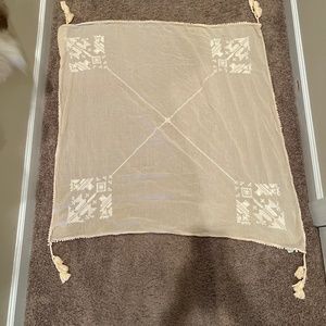 Ballet pink cotton tassel scarf by Club Monaco